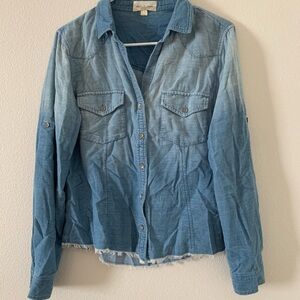 Cloth & Stone Blue Corduroy Top